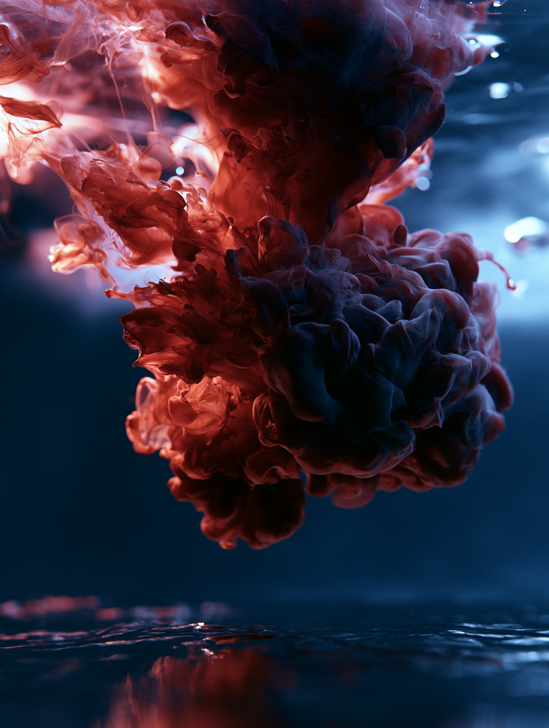 Pigment dispersing in liquid representing bioavailability and absorption.
