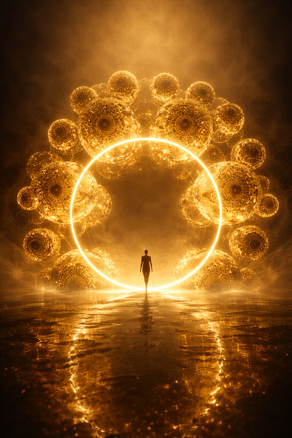 Aging pathways golden ring visualization