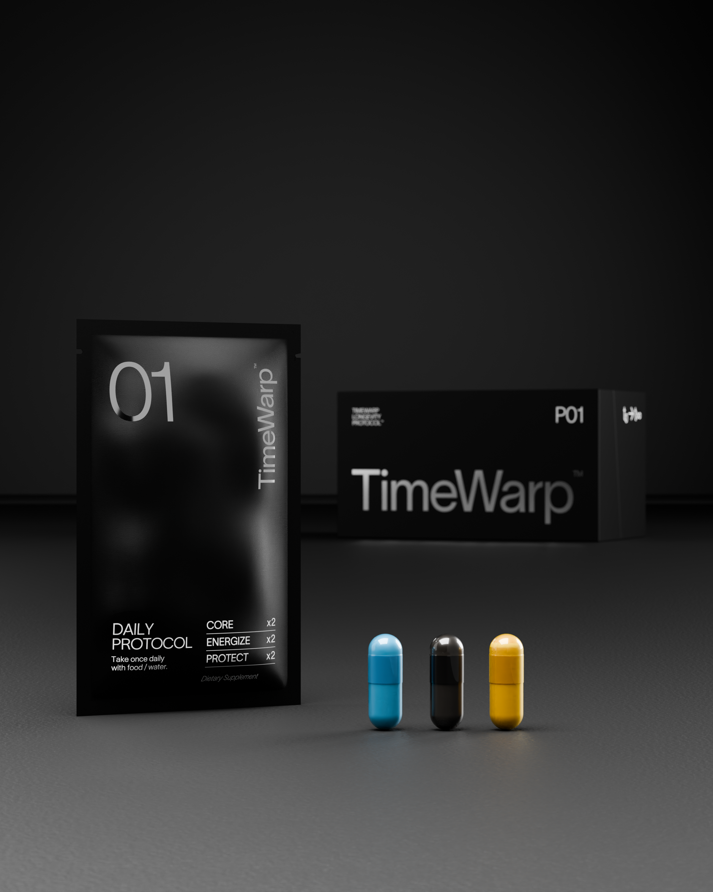 The six daily capsules of Protocol 01: Core, Energize and Protect