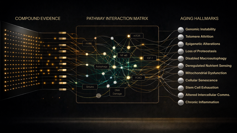 Compound evidence to pathway interaction matrix